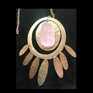 OOAK Canvas Rose Quartz Pendant